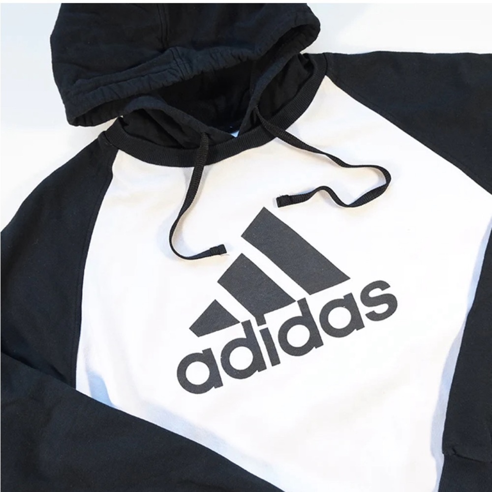 Adidas black/white logo sweatshirt hoodie